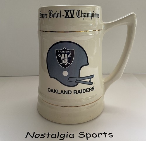 Vintage OAKLAND RAIDERS Super Bowl XV BEER STEIN Mug NEW OLD STOCK Never Used