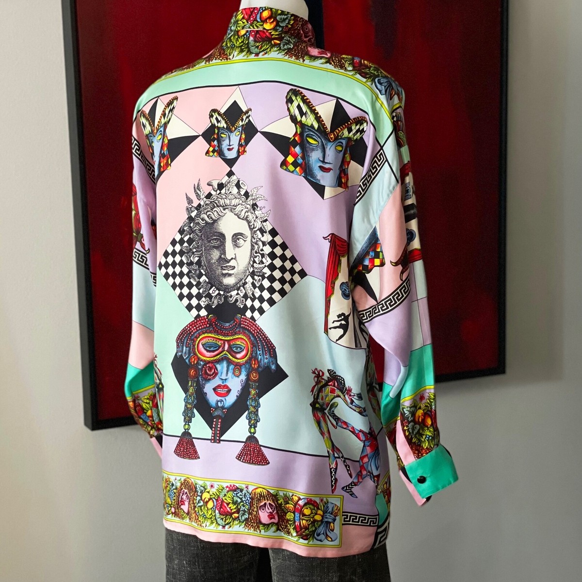 GIANNI VERSACE silk shirt with iconic Baroque print size IT