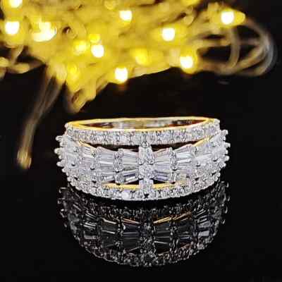 Hubby-Wifey Gifts Silver Plated Spectacular Ring 2.4 Ct CZ Women Proposal Ring