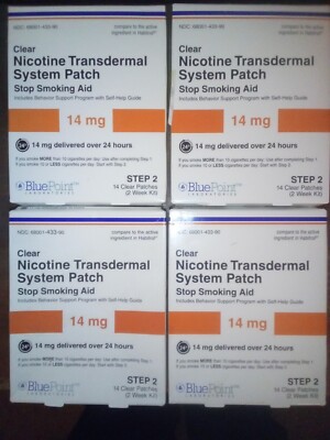 56 Patches BluePoint Nicotine Transdermal System Patch 14 MG Step 2 Exp. 2026