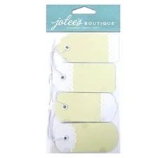 JOLEE'S BOUTIQUE Ivory Tags with Twine - 8pcs