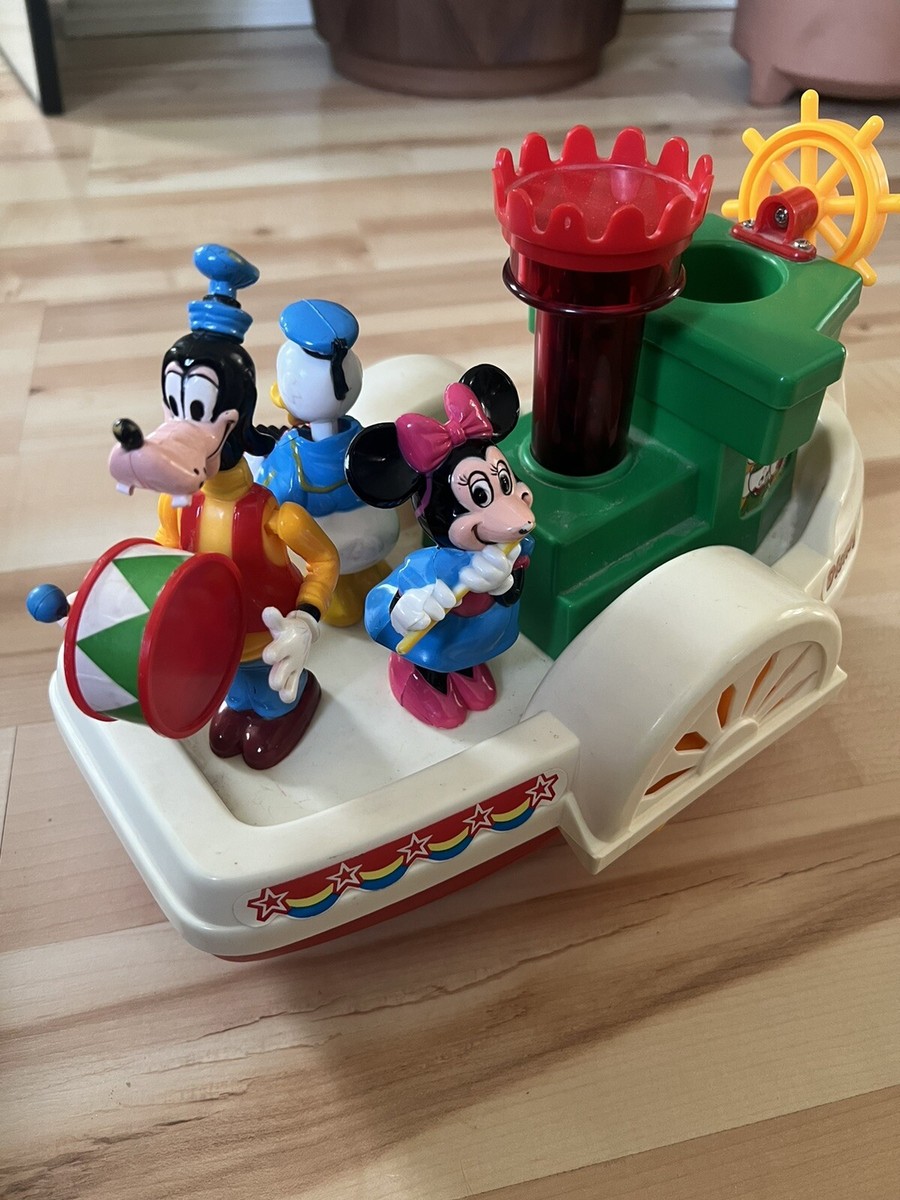 Vintage Walt Disney Toy Mickey Mouse Steam Show Boat Battery