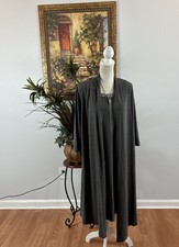 Forever Plus Women's Gray Dress Draped Front Size 2X  3/4 Sleeves Round Neck