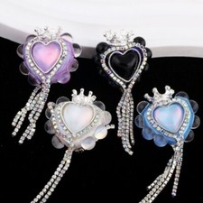 5x Crown Tassel Straight Hole Bead DIY Keychain Necklace Pendant Accessory Craft