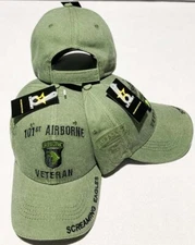 U.S. ARMY 101ST AIRBORNE DIVISION VETERAN OLIVE GREEN SHADOW Ball Cap