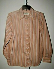 Women's Orvis Shirt Long Sleeve Button Up Stripes Size 10