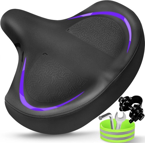 XL Ergonomic Bike Saddle with Waterproof Cover & Reflective Band - All Bikes - Picture 3 of 11