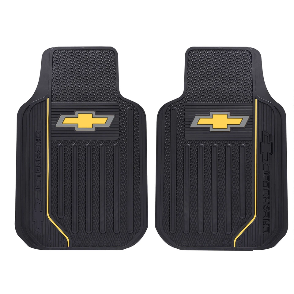 New Chevy Logo 2pc All Weather Rubber Front Floor Mats & Auto Sun Shade - Imagem 2 de 4