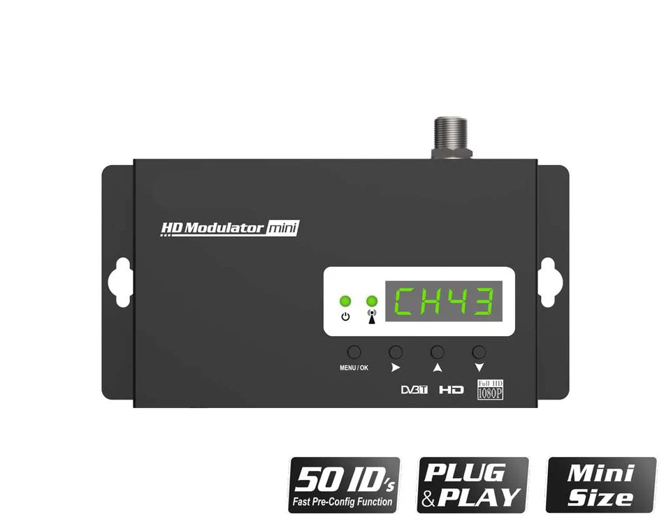 MODULATORE RF DIGITALE FULL HD HDMI DVB-T T2 NUOVO MODELLO MINI TELECAMERE SKY - Immagine 2 di 4