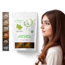 100% Organic Henna Hair Color, Natural, Chemical-Free Hair Dye for All Hair Type