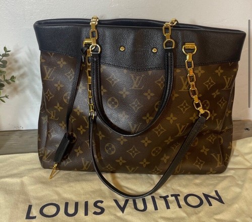 Authentic Louis Vuitton Noir Monogram Pallas Shopper Handbag - 第 4/14 張圖片