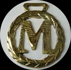 "M" ALPHABET         Horse brass  (N682)