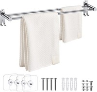 Double Towel Rail Retractable 40-70 cm/15.75-27.56 Inch Towel Rack Wall Mounted