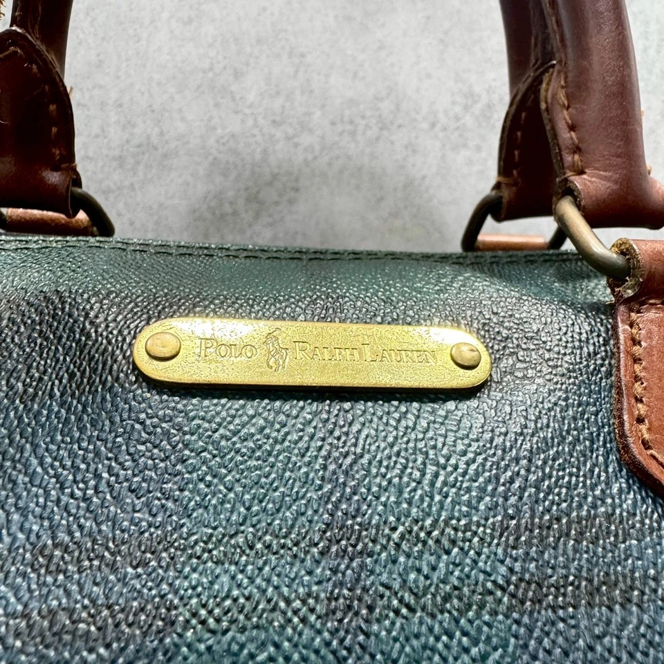 Polo Ralph Lauren Reloj Negro PVC Mini Bolso Boston Patrón a Cuadros con Placa de Logo Foto 4 de 4