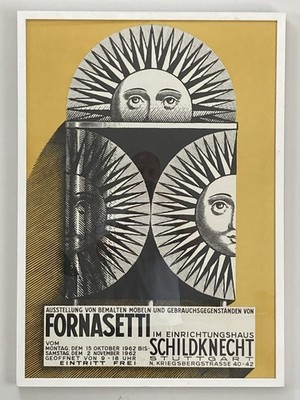 Original Fornasetti Ausstellungsplakat 1962
