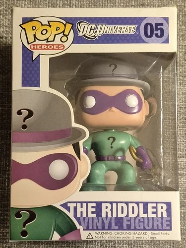 The Riddler DC Universe Funko Pop Heroes #05 Vinyl Figure batman Rare Old Stock