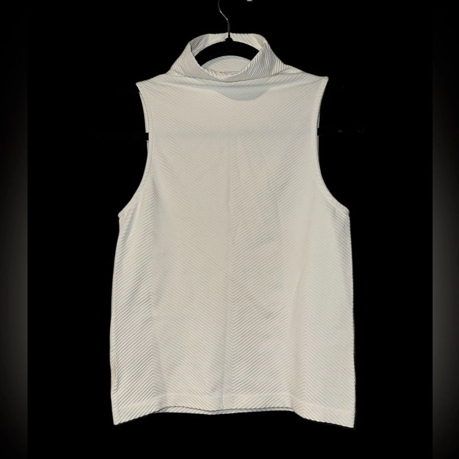 Athleta Flurry Ribbed Base Layer Sleeveless Mock Neck Tank Top White Size S