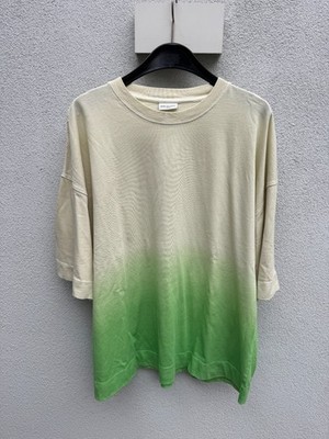 Dries van Noten Beige Oversized with Lime Green Gradient Print Tshirt S - Unisex