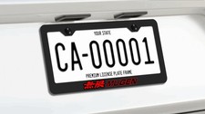 Red Black Mugen License Plate Frame Premium Black Metal