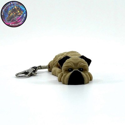 Brussels Griffon Dog Bag Charm Keychain Zipper Pull Flexi Fidget Cute Puppy 3D