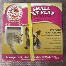 Ideal Pet Products Small Pet Flap - Cat  Dog Door - 6 1/4" x 6 1/4" LEXAN White