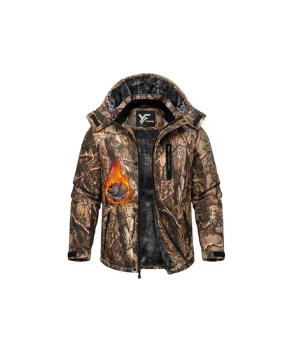 Yufawow Men Winter Jacket Hood Work Huting Coat Waterproof Windbreaker Heavy - product listing photo