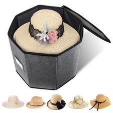 Hat Storage Box, Hat Boxes for Women/Men Storage,Foldable Travel Hat Box with...