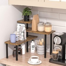 Wooden Kitchen Spices Storage Rack Multi Tier Corner Worktop Organizer Holder