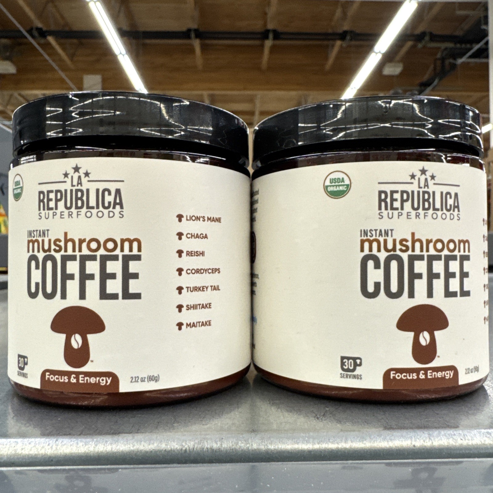 (2 pack)La Republica USDA Organic 7 Mushroom Superfood Coffe