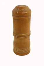 Vintage Turned Wood Container 4" tall needle storage sewing accessories box case