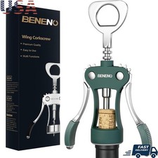 Durable Zinc Alloy Wing Corkscrew Multifunctional Bottle Opener Mechanical Gear