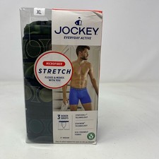 Jockey Active Microfiber 5" Boxer Brief 3-Pack Black Spruce XL