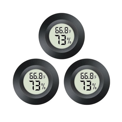 3Pcs Mini Hygrometer Thermometer Indoor Outdoor round Humidity Meter Temperature