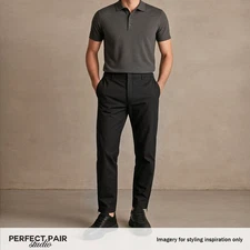 Corneliani Mens Trousers Black Cotton Chinos Pants Ankle Zip IT 46 S US 30