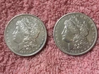 MORGAN SILVER DOLLAR COINS.  LOT  OF  2 AU.  DETAILS  PRE. 1921 LOT # 4-B