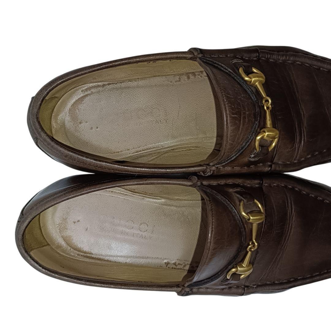 GUCCI Women's Loafers Horsebit Leather Dark brown EU35/US5 120218c thumbnail 17