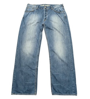 Designer Jeans | Herren Y2K Evisu Genes Vintage Blue Denim Jeans Größe 38R