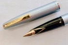 Nr. MINT SHEAFFER IMPERIAL 444XG BRUSHED CHROME GOLD FITTINGS FOUNTAIN PEN