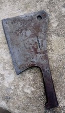 Hachoir En Acier Ancien " Ont-du-bois " Couteau Feuille De Boucher Charcutier