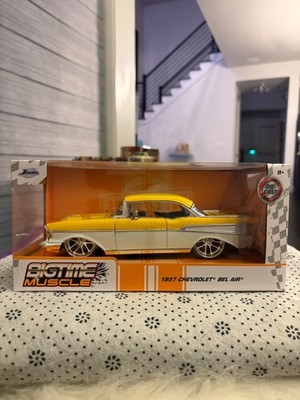 1:24 Jada Big Time Muscle 1957 Chevy Bel Air / Yellow/White | eBay