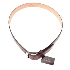 Di Bianco NWD Leather Belt Size ~ 44 in Solid Brown w/ Silver Buckle