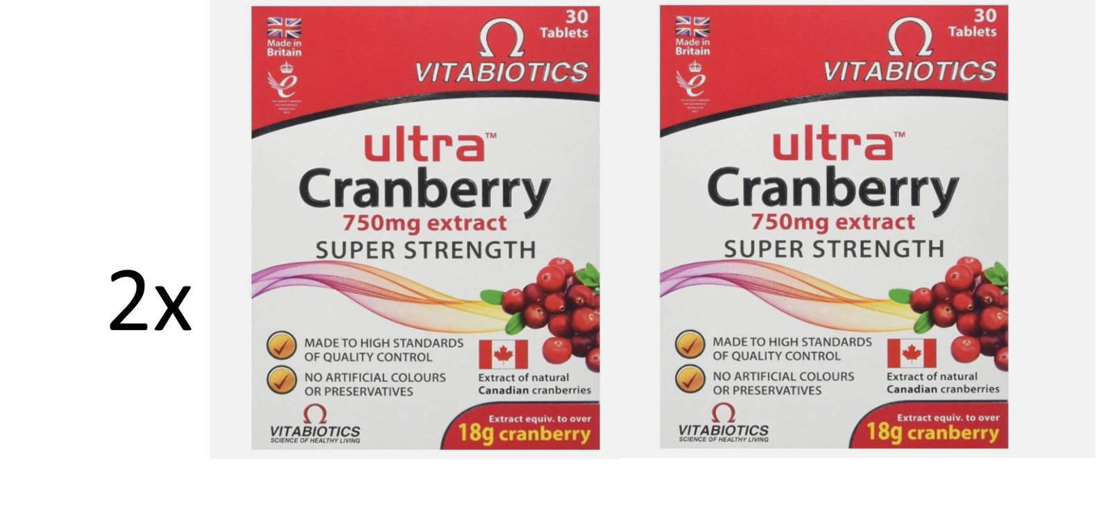 2x Vitabiotics Ultra Cranberry 750mg Extract Super Strength 30 Tablets - Image 10