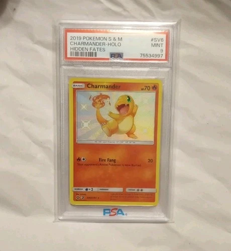 Pokémon Charmander Hidden Fates: Shiny Holo PSA 9 Sun & Moon 2019 Mint #SV6