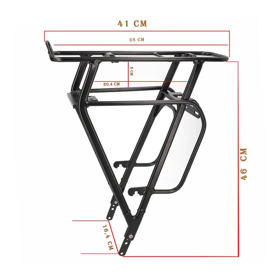 E-Bike Gepäckträger 26-28 Zoll schwarz E-Max STePS Alu verstellbar VR 27 kg - Bild 2 von 4