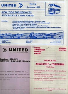United bus timetable leaflets x 10