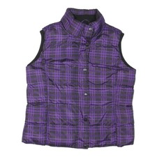 FADED GLORY Womens Purple & Black Quilted Jacket M Polyester Blend Zip