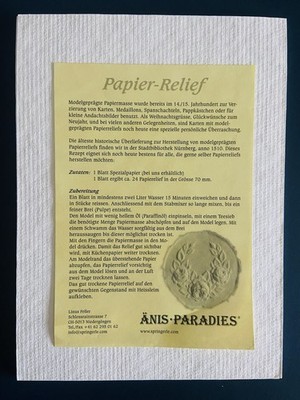 Spezialpapier f. Papierreliefs 1 Bogen 19,8 X 27,2 cm für ca. 15 Papierreliefs