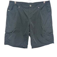 KUHL Freeflex 10" Cargo Shorts Womens 14 Gray Hiking Outdoor 6501 Camping Trail