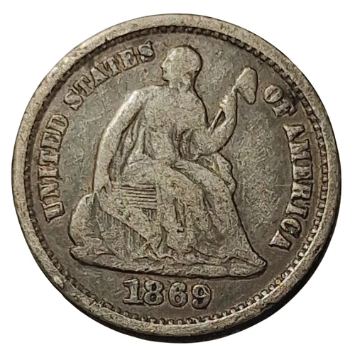 1869-S Seated Liberty Half Dime – Better S Mint – Silver Coin #1023