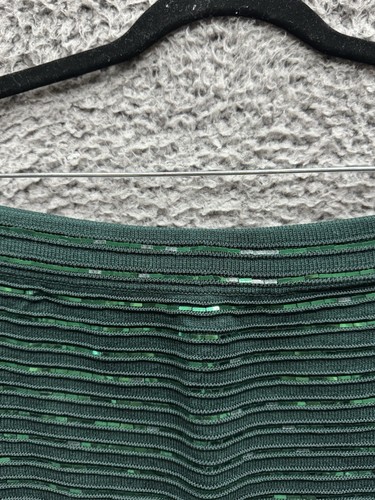 St. John Evening Metallic Green Santana Knit Pencil Skirt Size 8 - Picture 3 of 9